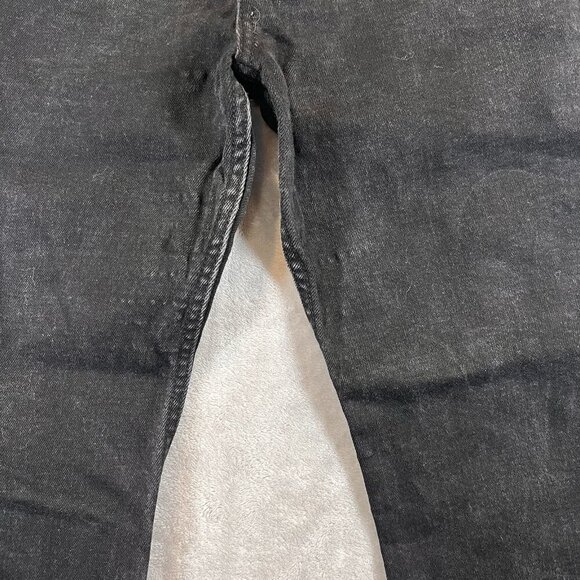 Zara Jeans Womens Size 12‎ Black Denim Cropped Raw Frayed Hem Mid Rise Stretch - Picture 6 of 12